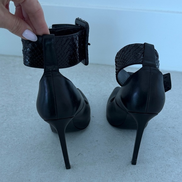 Saint Laurent Black Heels with Buckle Accent - Picture 6 of 10